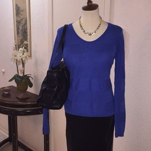 Bold BLUE LOFT WOOL blend Sweater - SEXY & WARM